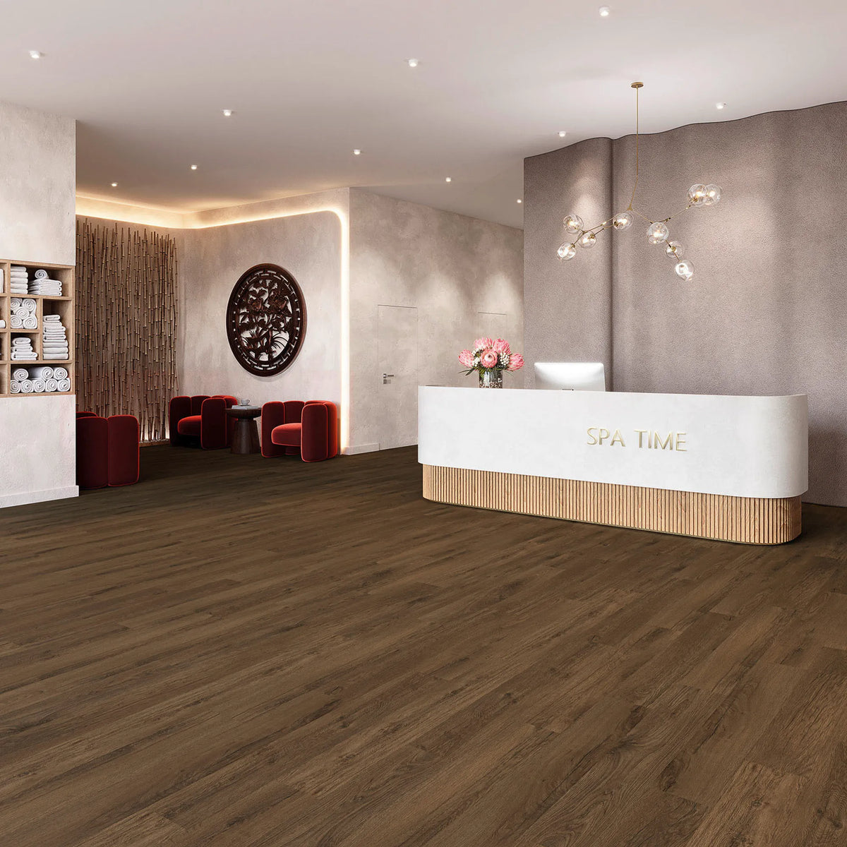 JOKA Design 555 Evolut Dryback 5916 Chestnut Oak EIR Klebevinyl Raumansicht