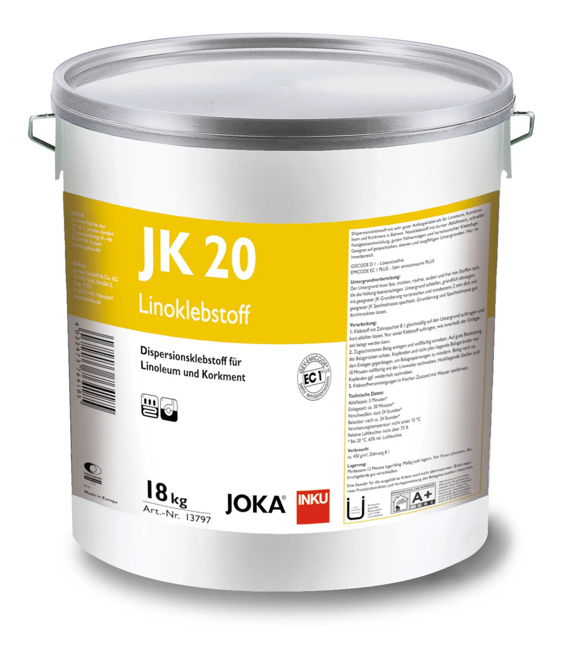 JOKA JK 20 Linoklebstoff 18 kg im Originalgebinde