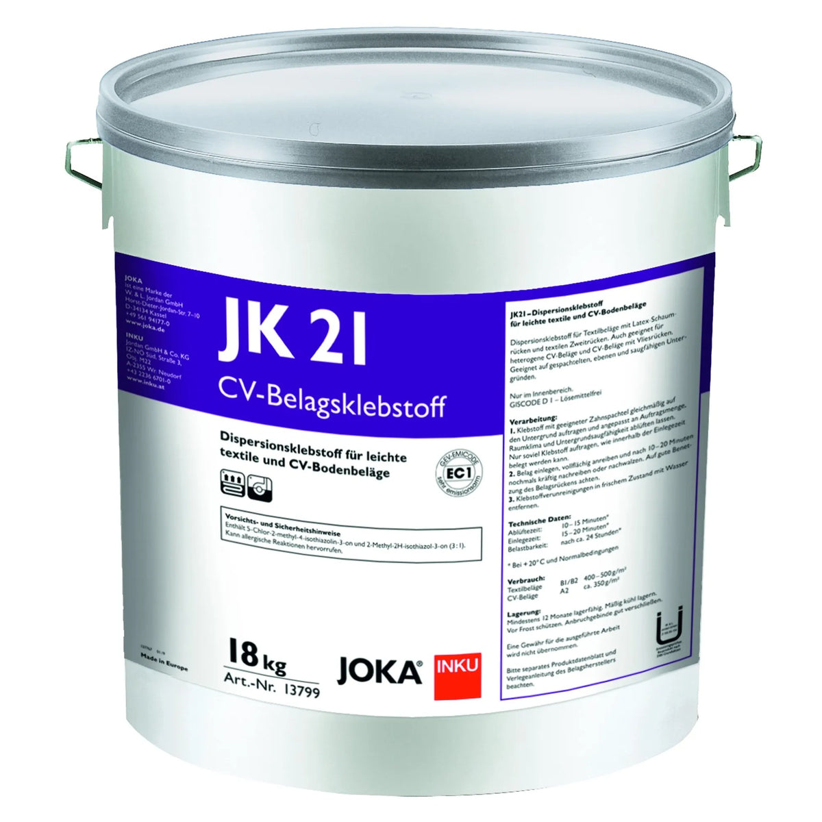 JOKA JK 21 CV Belagsklebstoff 18 kg im Originalgebinde