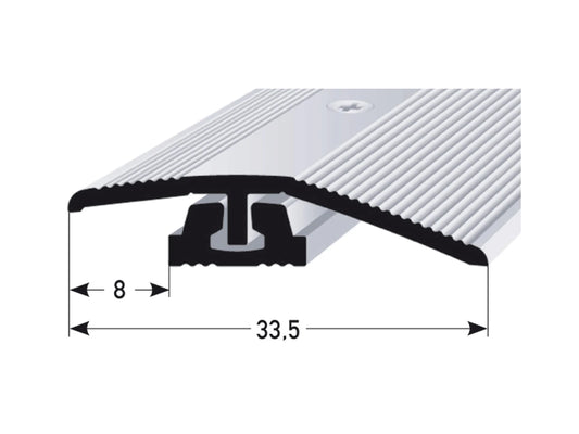 Cavum Anpassungsprofil für Klick Designboden Silber 0,9 m, Bodenprofil aus Aluminium