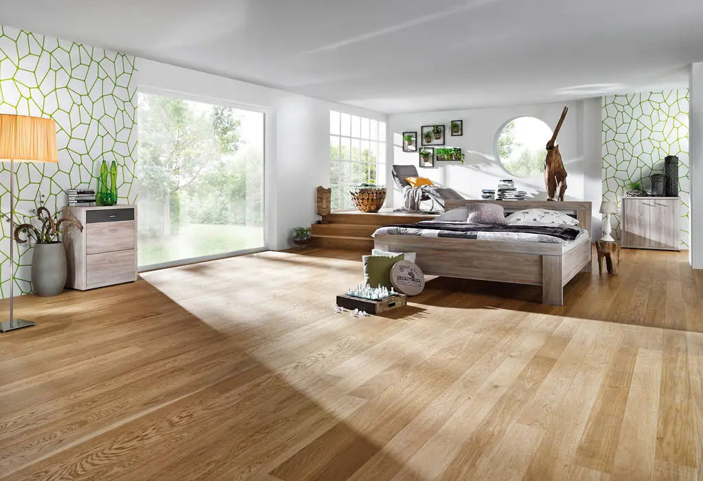 JOKA Calgary 535 LD E1113 Eiche gebürstet Nature Öl als Raumbild im Schlafzimmer