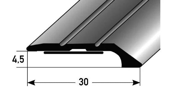 Abschlussprofil selbstklebend 30 × 4,5 mm Silber 2,7 m Produktbild